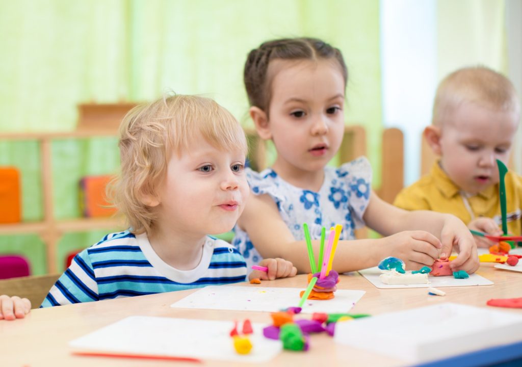 Little children in the classroom